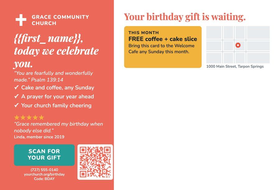 Happy Birthday postcard back