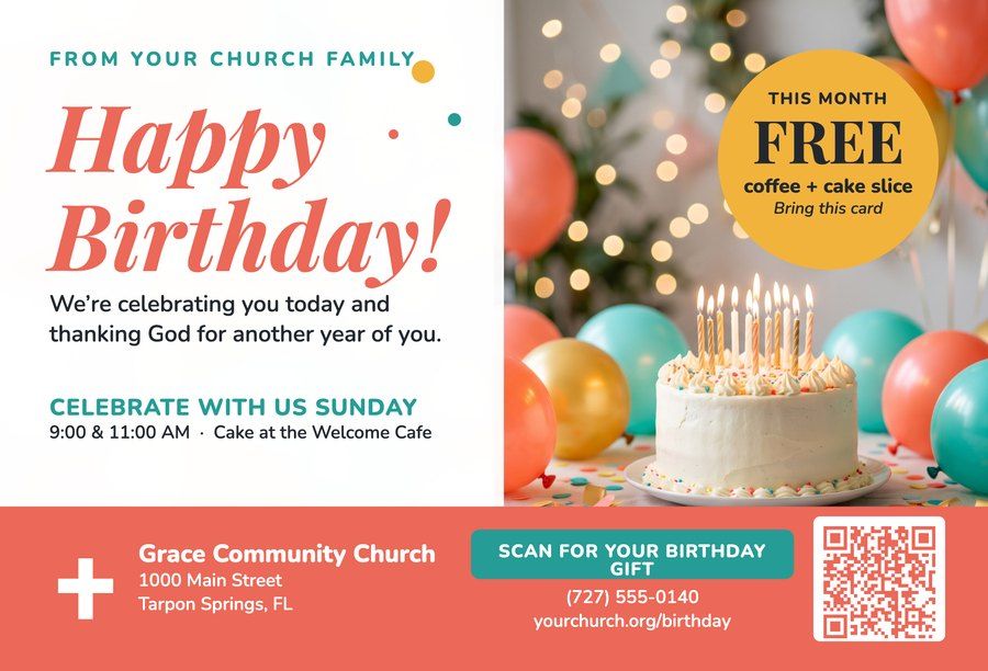 Happy Birthday postcard front